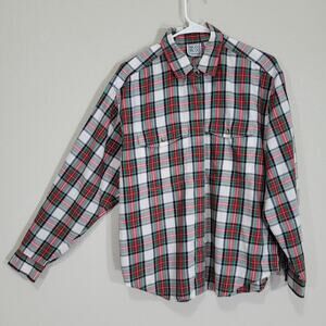 Vintage Plaid Shirt Russ Womens 12 Button Up Cotton Long Sleeve Casual Cabincore